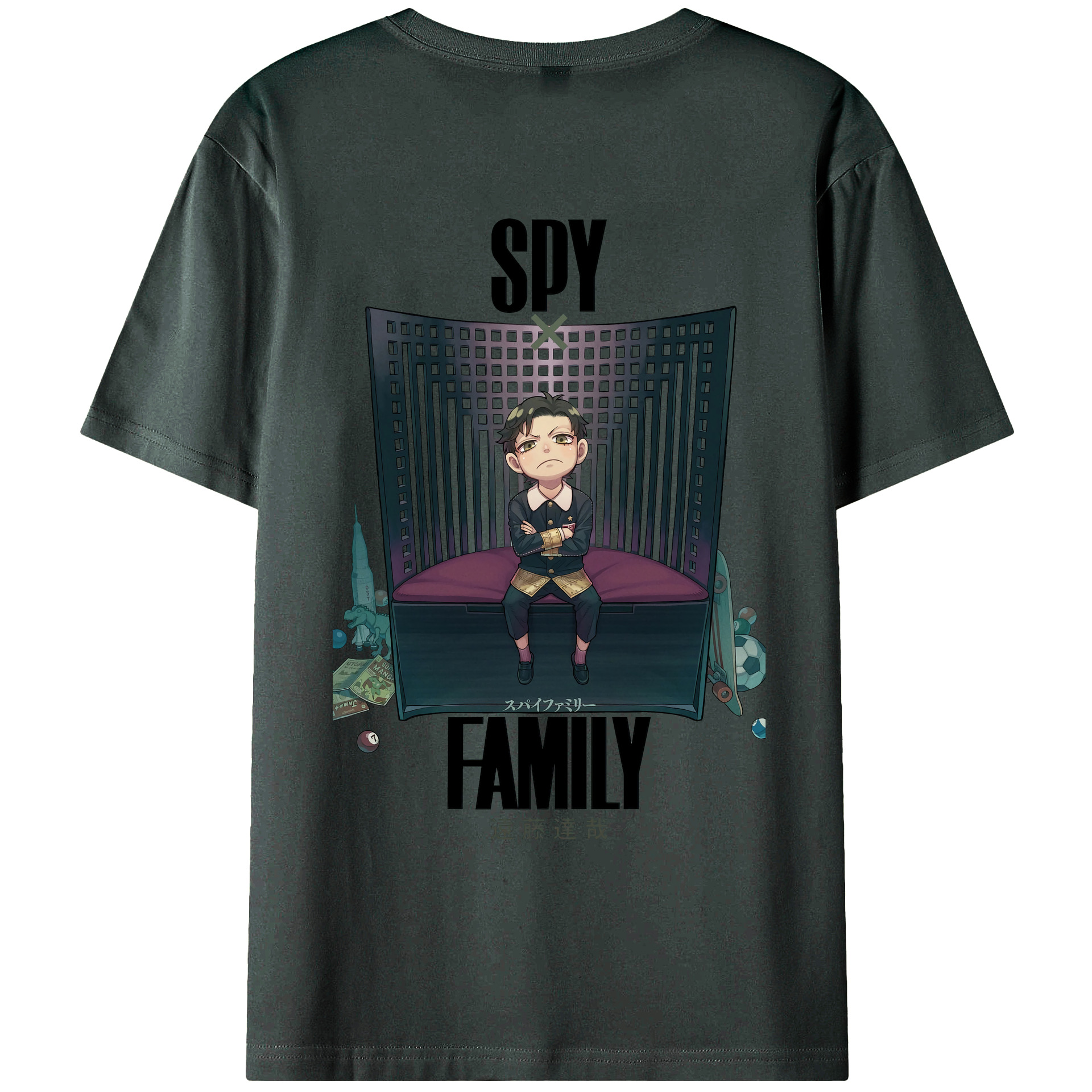 （画像用） SPY×FAMILY间谍家家酒 綿100％ メンズ半袖Tシャツ（バックプリント） 通気性